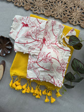 Soft Touch Pure Khadi Cotton Saree with Ready Made Blouse – Elegant Yellow